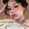 Y2K Vintage Glasses Square Metal Frame Half Frame Girls Chic Cosplay Party Decoration Glasses Metal Pography Glasses Gifts