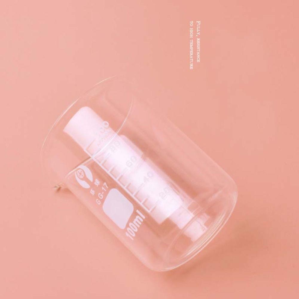 Transparent Glass Low Form Beakers Thicken Measuring Beaker Lipstick Heating Beaker  Chemistry Lab