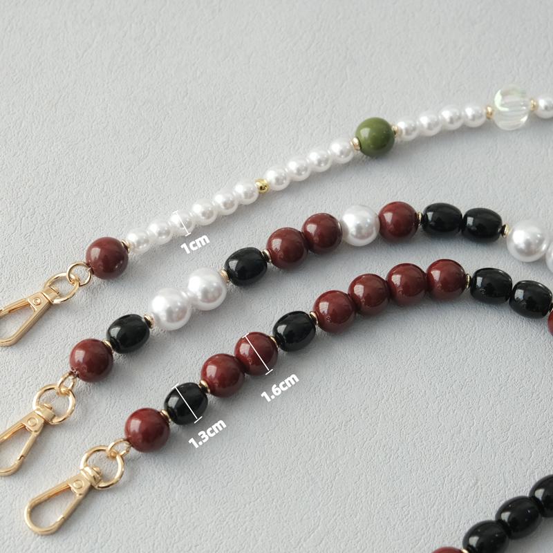 New Fashion Boutique Woman Bag Accessory Brown Red Bead Chains Cute Acrylic Luxury Strap Women Elegant Bag Acrylic Handle Chain