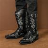 Winter Fashion Designer New High Tops Embroidery Pattern Western Cowboy Boots for Men's Casual Luxury Brand High-top Shoes