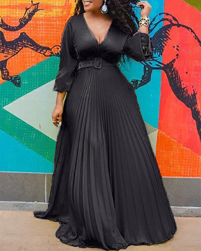 

2025 Желтое платье с высокой талией в стиле ретро из шифона с длинными рукавами S чёрный