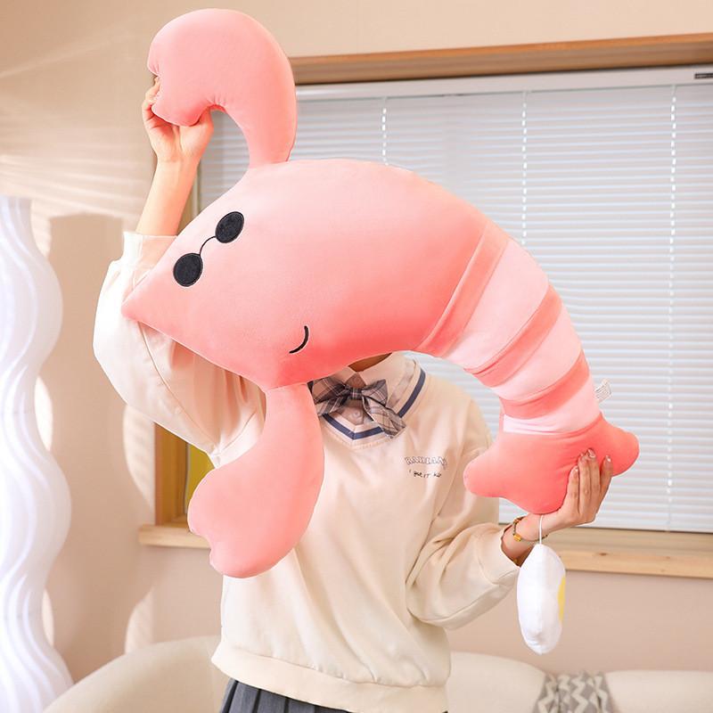 Plush Shrimp Egg Toy Cartoon Stuffed Doll Bedroom Decoration Cute Gift Kids