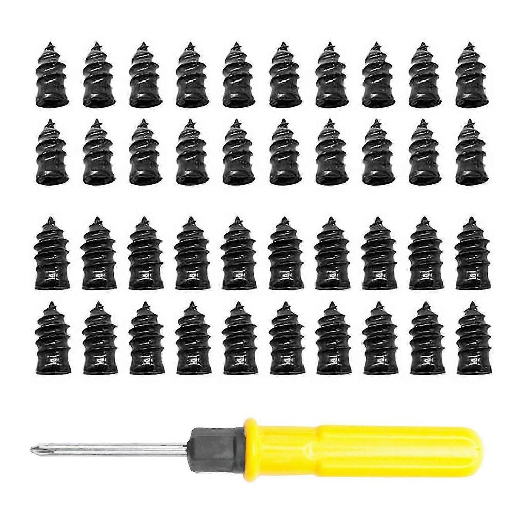 40 Stück Reifenreparatur-Gummischraube, Schwarze Reifenreparatur-Gummischrauben, Schnelles Werkzeug Selbstbedienungs-Reifenreparaturnagel (20S+20L)