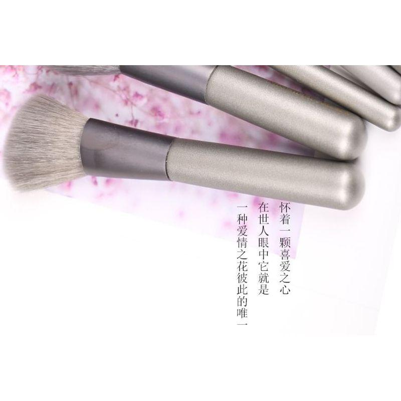 Violeta - Set of 5: Makeup Brush with Faux Leather Case