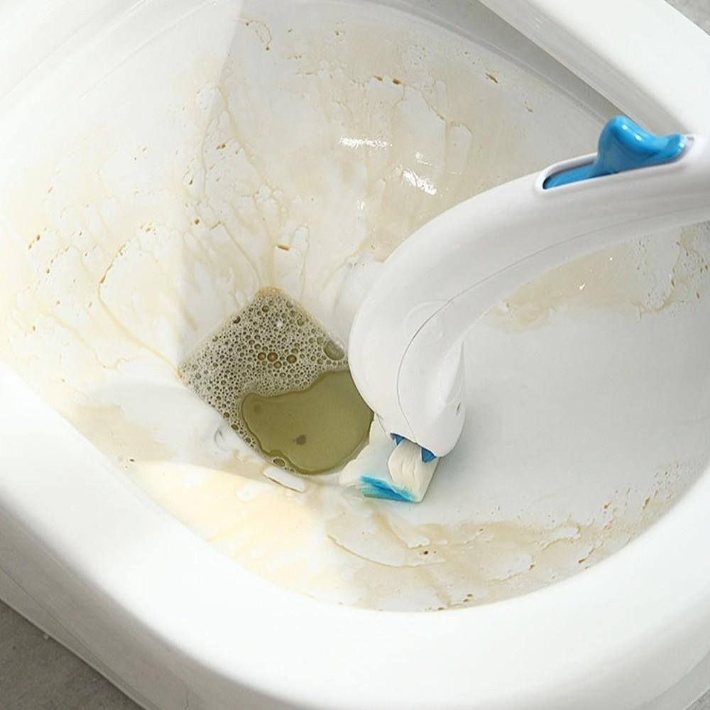 Disposable Heads Toilet Brush Set Plastic Water Soluble Toilet Brush Holder No Blind Spots Hygienic Toilet Cleaning Brush Hotel