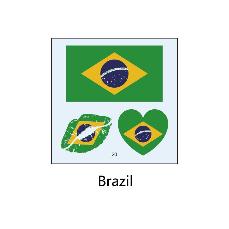 Football Sports Match National Flag Stickers Football Fans Cheer and Assist for Soccer Players,Face Arm Body Temporary Tattoos