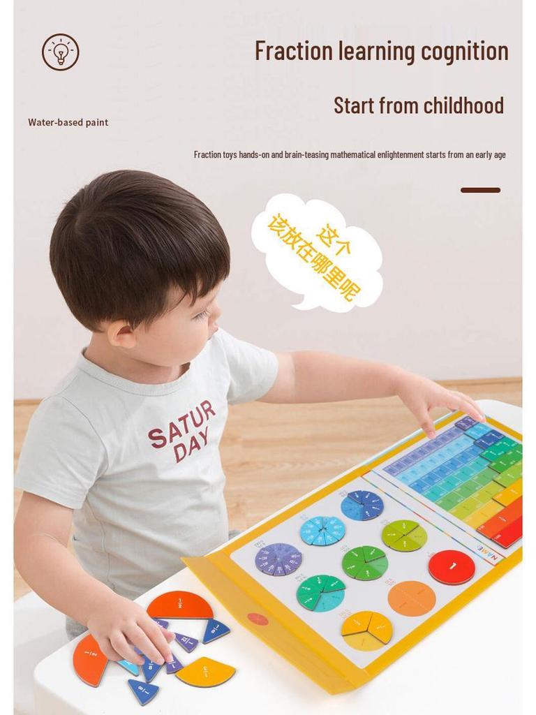 Magnetyczne klocki ułamkowe i geometryczne Tangram: Edukacyjne Puzzle dla Dzieci