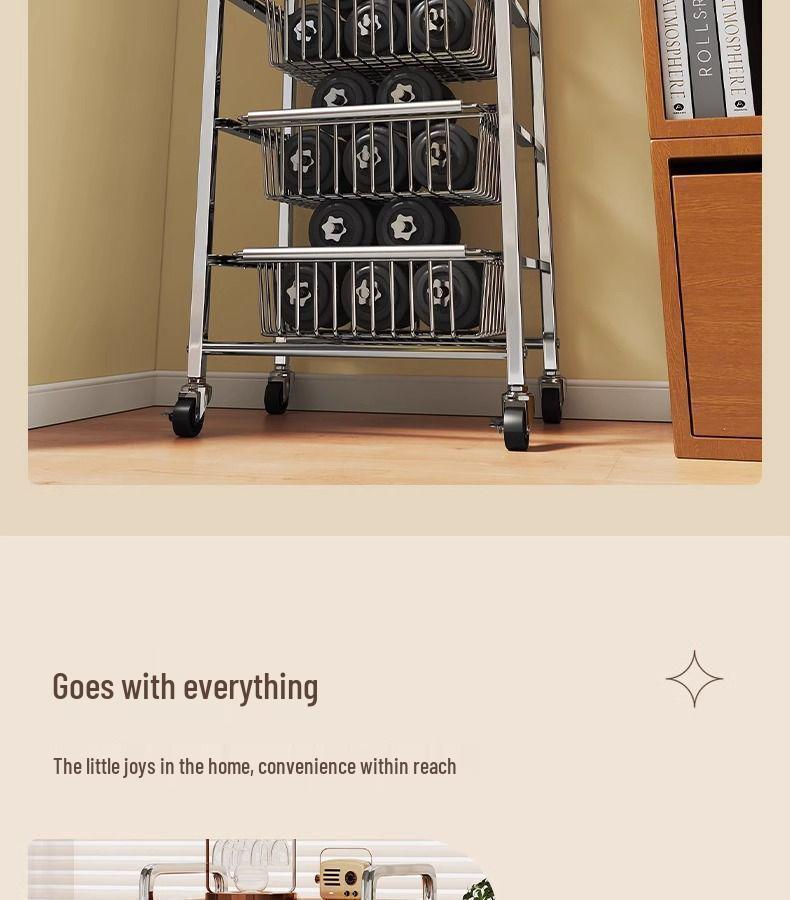 Multi-Layer Trolley Bookshelf with Wheels: Floor-Standing Chinese Style Snack and Sundry Storage Cabinet for Living Room