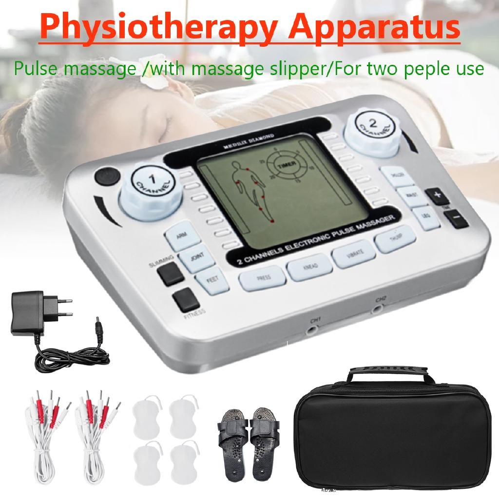 Multifunction LCD Slimming Massager Electrical Muscle Stimulator Body Massager Tens Acupuncture Machine +Slippers +4Pads