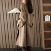 Modern Wool Long Coat for Women 100% Wool Handmade Pea Coat Winter Warm Overcoat Autumn New Saga