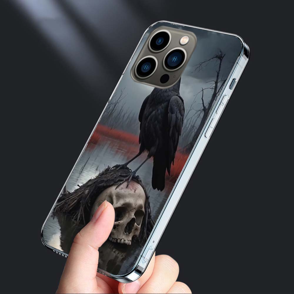 

Raven Dark Crow Phone Case For Iphone 16E 15 Pro 14 Plus 17E 16 17 Pro Max Air 11 12 13 Mini Shockproof Capa Cute Cover TPU C iPhone 16