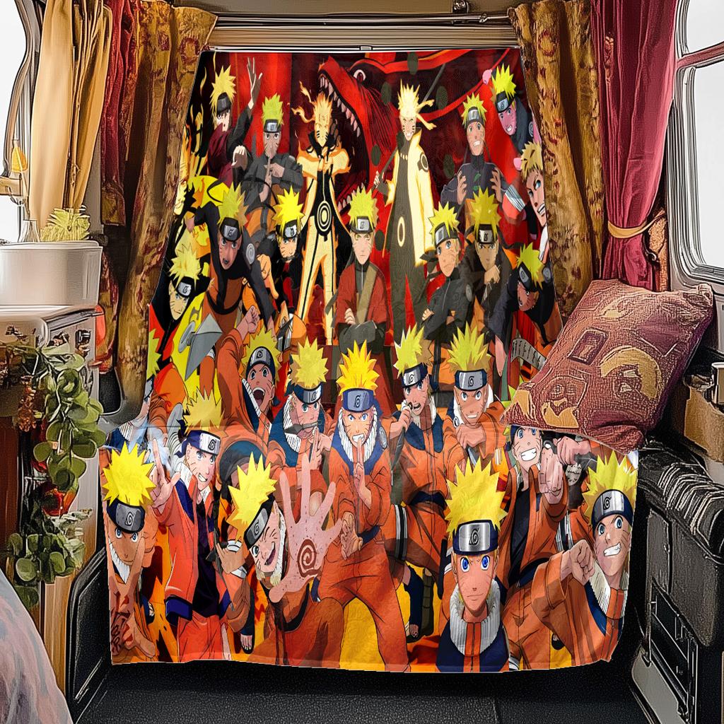 Japanese anime cartoon NARUTO famous Uzumaki Naruto blanket soft home furnishing nap decoration four seasons warm Sherpa blanket B5