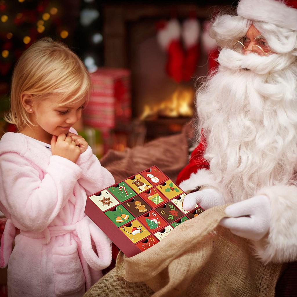 LEMESO 2025 Advent Box Drawer Handmade Christmas Gift Present Trinket Christmas Paper Christmas Advent Calendar Calendar, Only, Box, Ornaments,