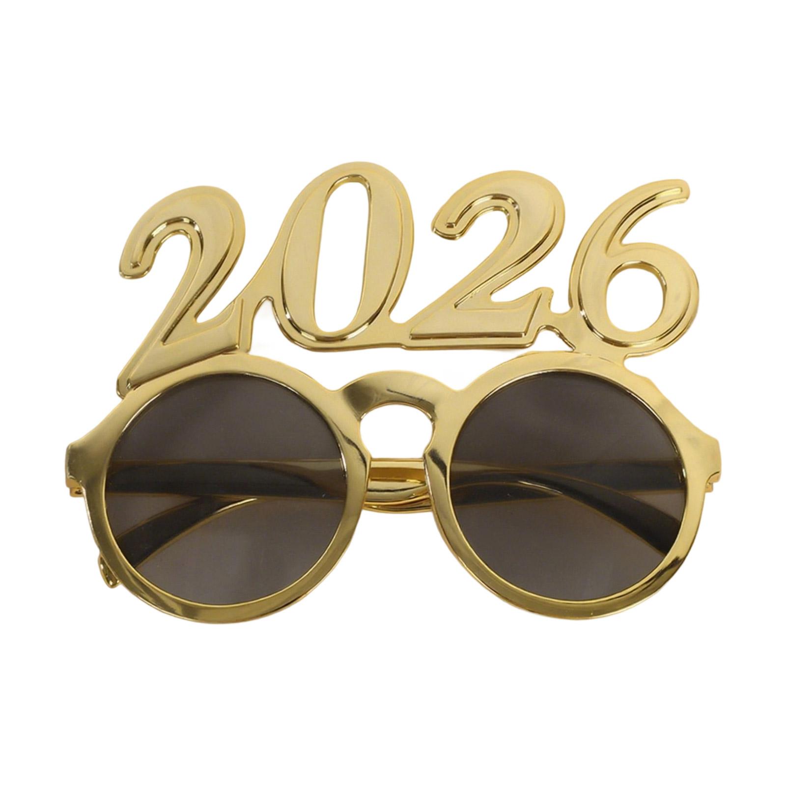 

Fashionable 2026 Number Eyewear With Round Lenses Holiday Party Accessory Lightweight PC Frame Festival Glasses B