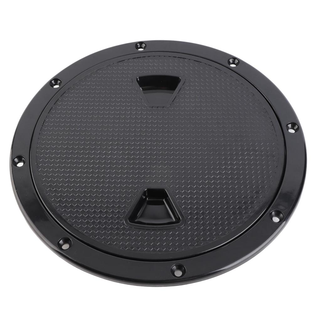 8in Round Deck Plate UV Resistant Black Inspection Hatch Cover for Marine Boat RV