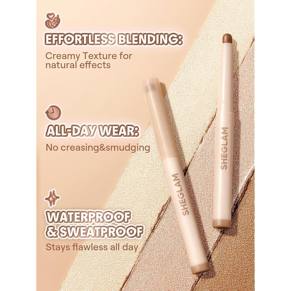 SHEGLAM Creamsicle Eyeshadow Stick 6 Colors Matte and Glitter Smooth Application