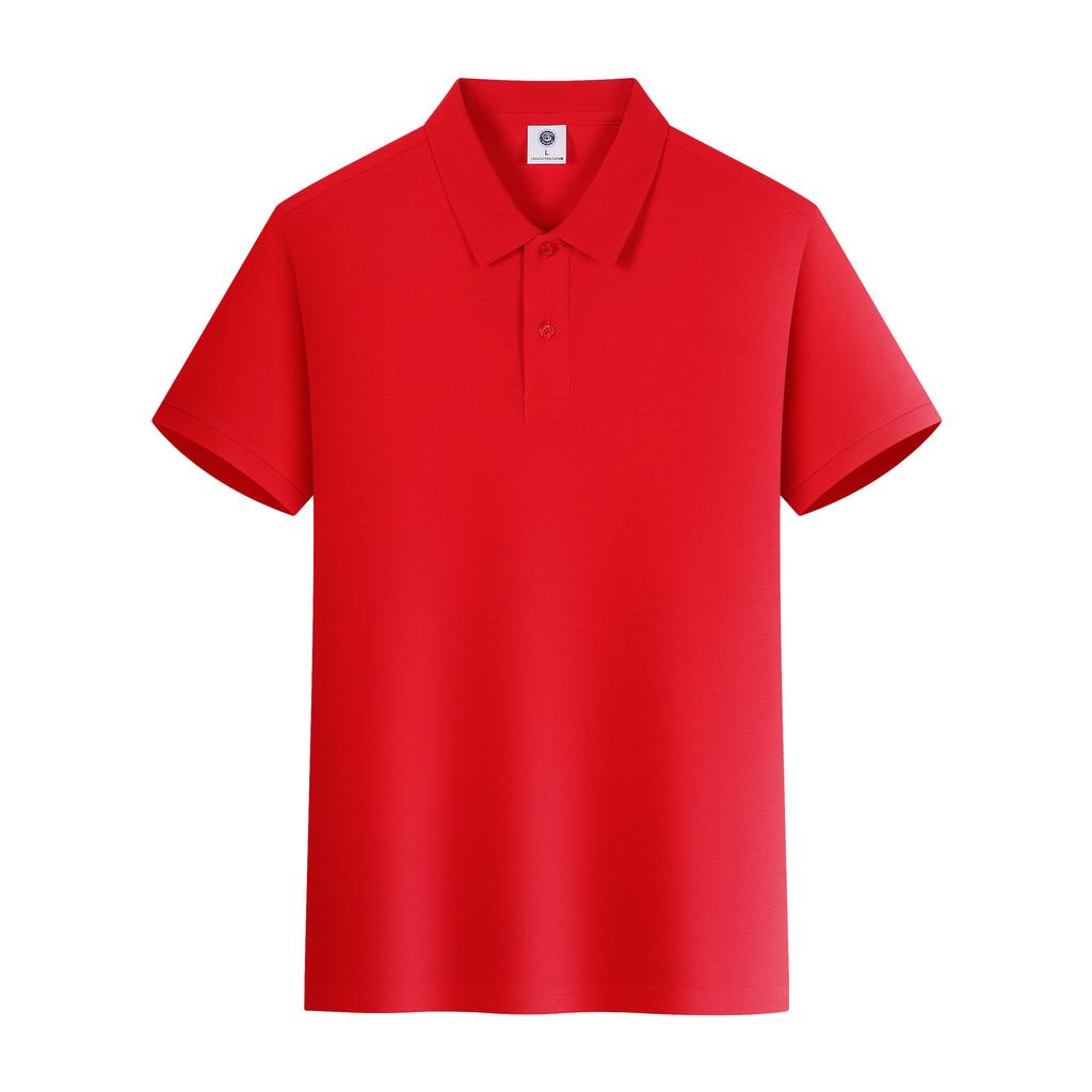 Summer Pure Cotton POLO Shirt Short-sleeved T-shirt Heavy Solid Color 220g Simple Lapel Top for Men and Women