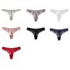Women's Lace Thongs Sexy T Back Low Waist See Through Bikini Panties Seamless Stretch No Show Underwear