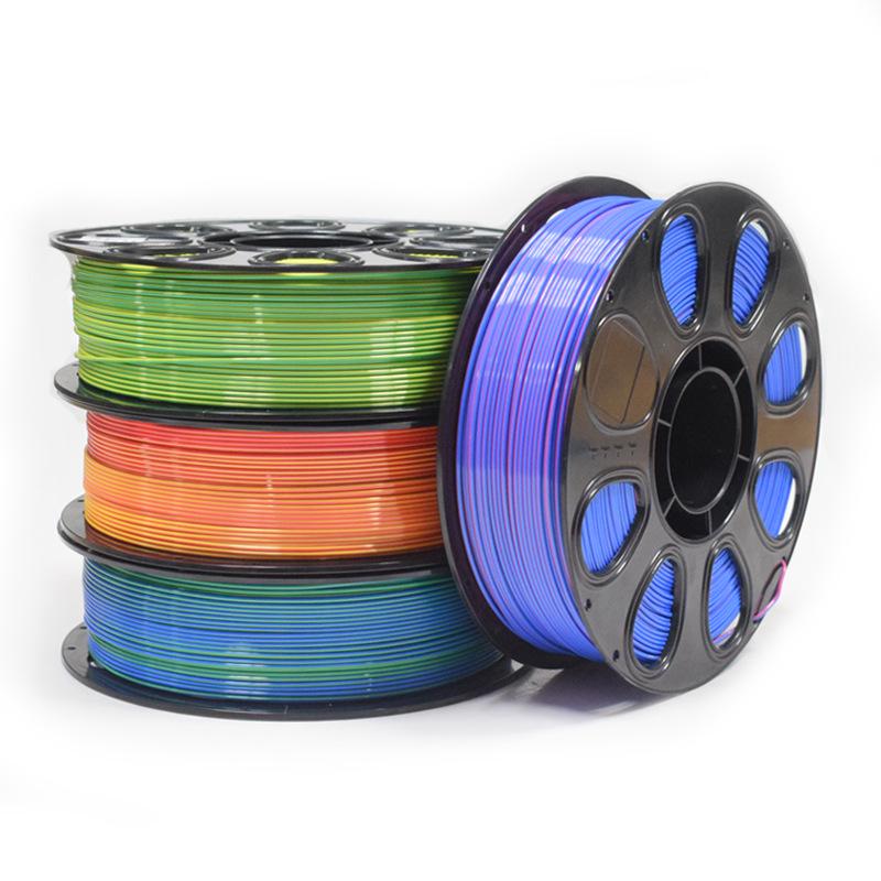 Filamento PLA Seda para Impressora 3D: Macaron Degradê Multicor, Alta Velocidade, 1KG/1.75mm, Personalizável