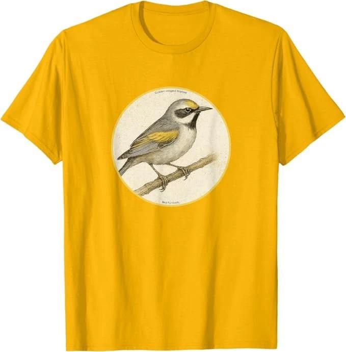 

Golden-winged Warbler T-Shirt Retro Bird Tee Design 10 Colors by Bird.Fan XL