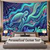 Octopus Sea Life (103) Theme Custom Tapestry Personalized Custom Name Text Wall Hanging Tapestry Home Decor Background Cloth