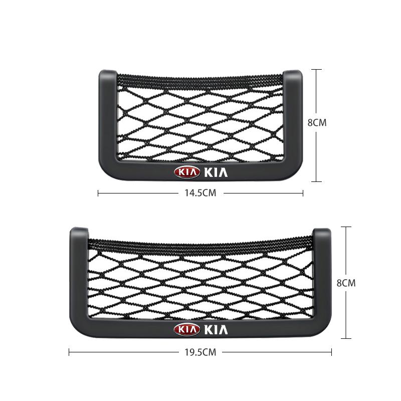 Car Organizer Storage Bag Auto Paste Net Pocket Phone Holder Car Goods For Kia Rio 3 K2 Ceed Cerato K3 Sportage 4 Picanto K5 Optima Sorento Forte