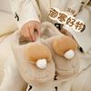 Cute Mushroom Bag and Cotton Shoes Women's Winter Indoor Home Plush Couple Fluffy Warm Non-slip Cotton Drag Men