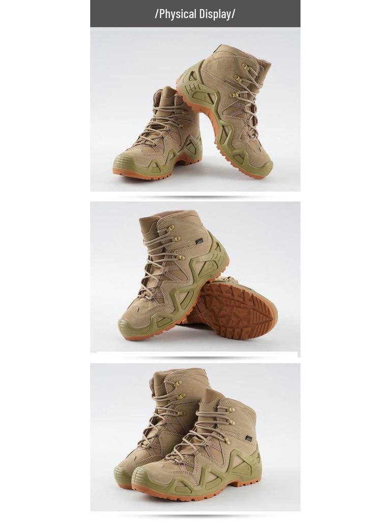 Men's Four-Season Hiking Combat Boots - Non-Slip, Water-Repellent Outdoor Shoes