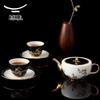Auratic Madam Porcelain Pomegranate Garden 6-Piece Chinese Ceramic Tea Set