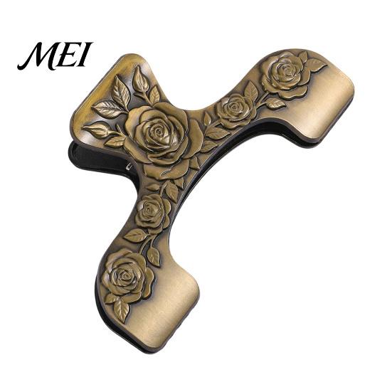 Rustic Desk Decor for Readers Vintage Metal Book Page Holder, with Floral Pattern Design, Hands Free Durable Holder Textbooks Clip, Zinc Alloy