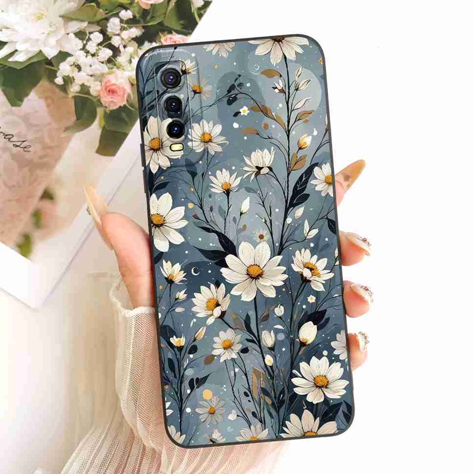 For vivo Y70s 5G Case Luxurious Flower Cartoon Silicone Back Cover For Vivo Y 70s Y51s Y51S V2002A Shockproof Phone Cases Fundas