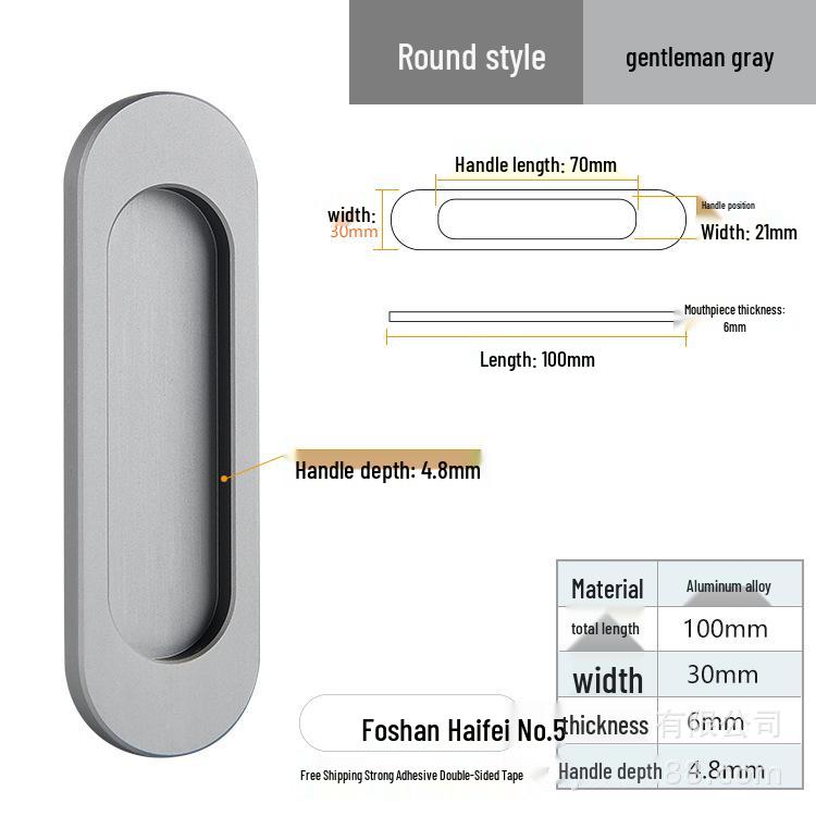 Self-Adhesive No-Drill Sliding Door Handle for Glass & Wardrobe