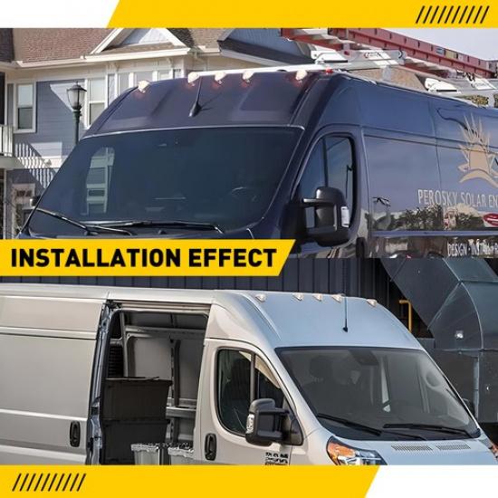 5pcs Clear Lens Amber Halogen Front Cab Roof Light Kit For 2014-23 RAM ProMaster