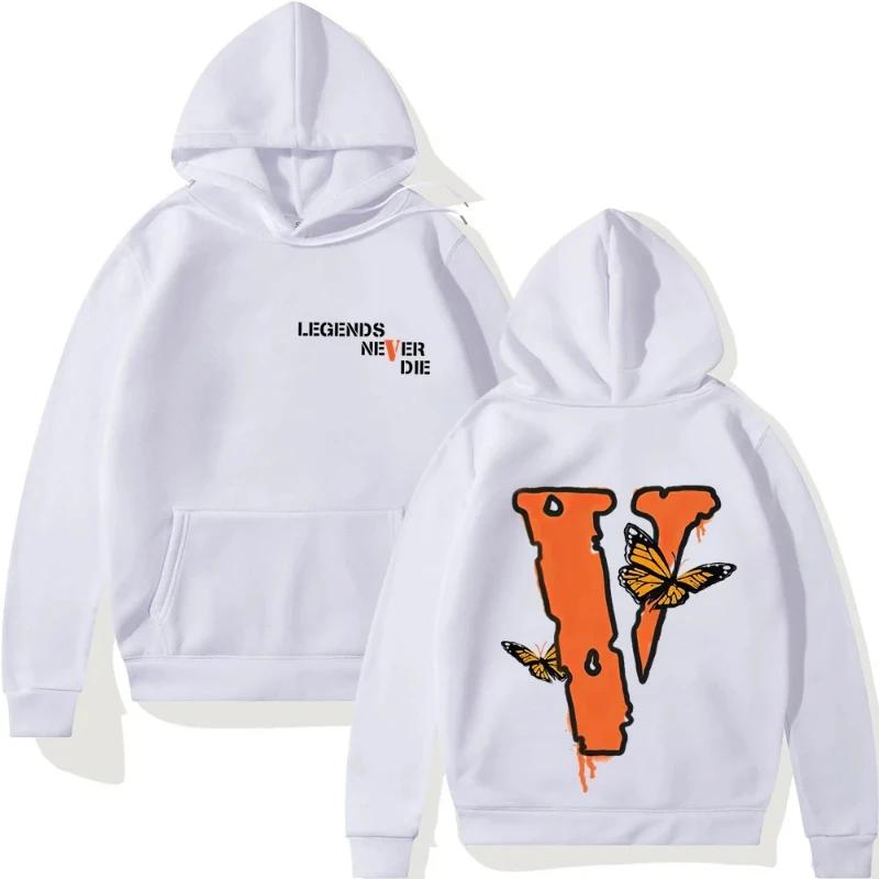 Spring and Autumn  Men's Loose Large V-printed Hoodie Winter Casual Warm-lined Hooded Sweatshirt Hoodie Warm Winter Gifts