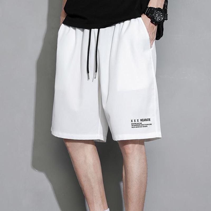 

Летние шорты для плавания из тонкого ледяного шелка, спортивные штаны, шорты, светоотражающие, быстросохнущие, свободные, с эластичной резинкой на талии, для бега