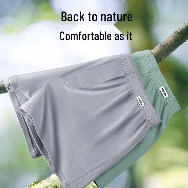 YUZHAOLIN Men's Pure Cotton Loose Boxer Sleep Shorts (2-Pack)