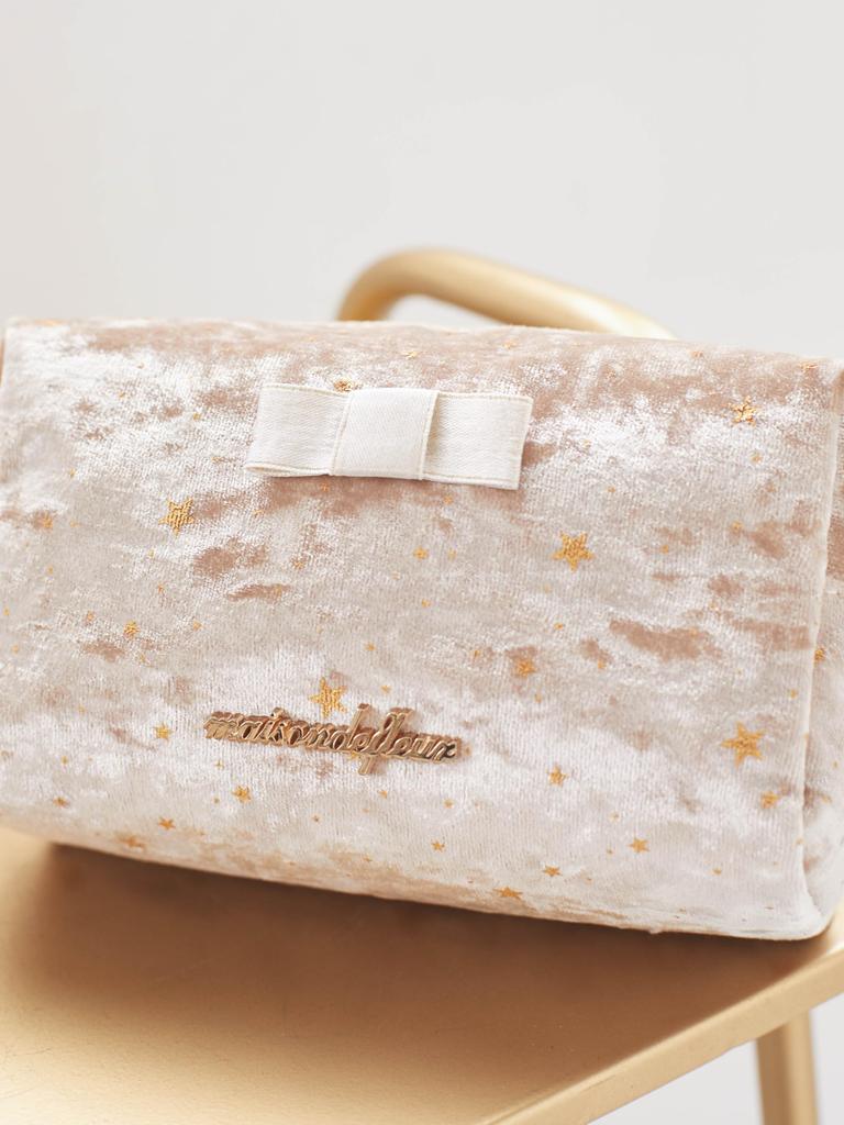 de Star Print Square Pouch for Women 8A42FJJ2100 Gold [Maison Fleur]