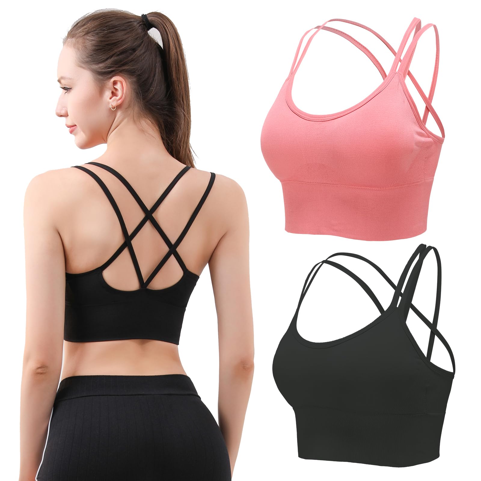 

Йога Спорт Йога Бюстгальтер Перекрещенная Спина Йога Спорт Нет Ночной Бюстгальтер [Mirachia] Женская Одежда, Бюстгальтер, Топ, Бюстгальтер, Без Косточек, Бюстгальтер, Встряхивание, (Черный + Красный, L, l)