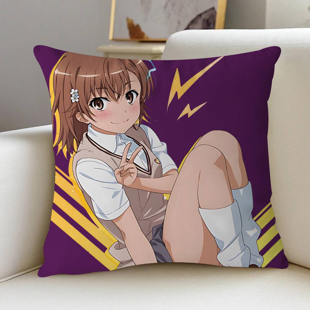 Misaka M-Mikoto Pillow Gift Home Office Decoration Bedroom Sofa Car Cushion Cover Case 45x45