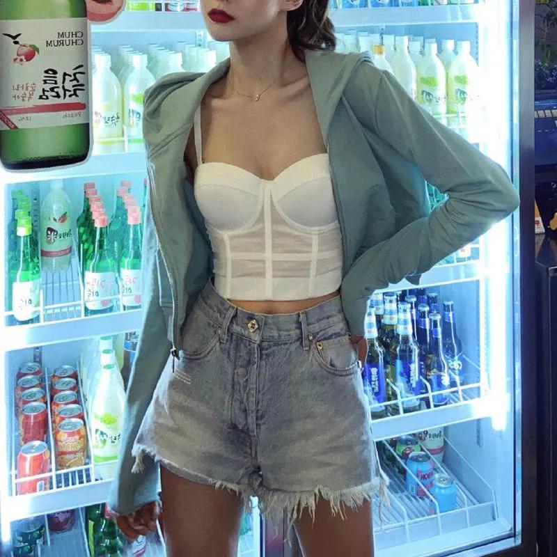 Sexy móda Mesh Push Up Bralet Dámský korzet Prsatější podprsenka Ustřižená vesta Velké spodní prádlo Košilka