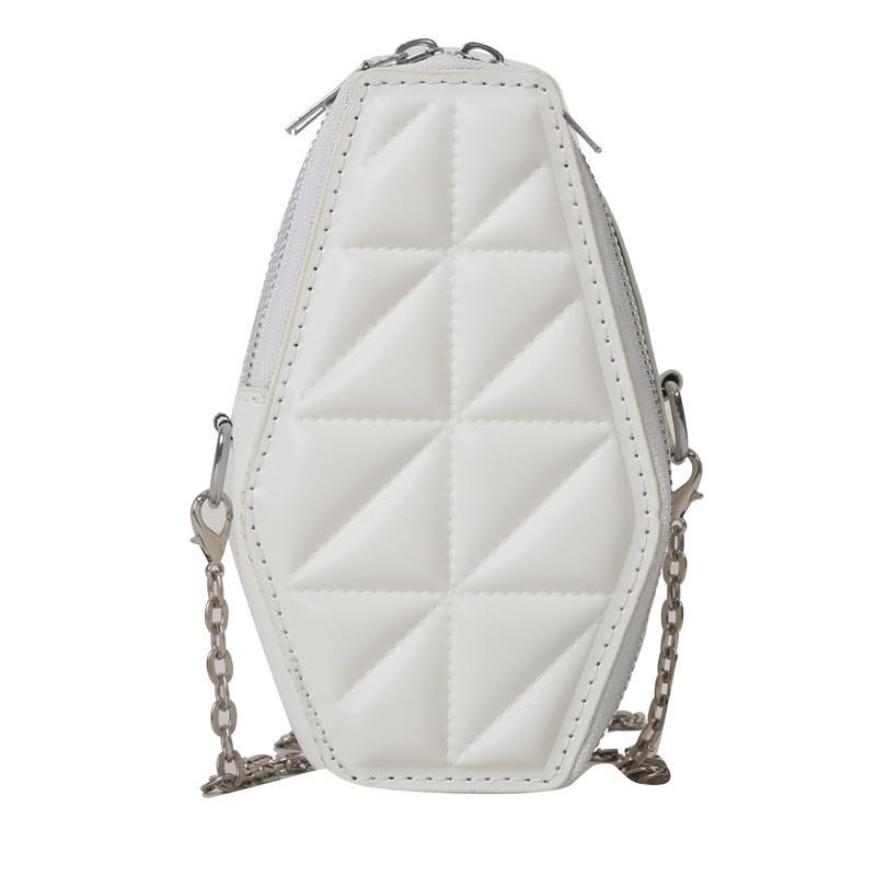 Trendsetting Street Style Women s Pu Shoulder Bag With Chain And Stitching белый