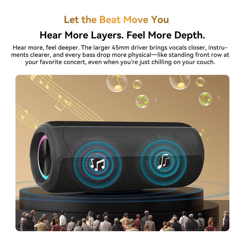 Blackview Aruabass 3 Bluetooth Speaker IPX7 Waterproof Wireless Stereo Bass Portable Bluetooth Speaker BT 5.3 3600  mAh