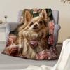 Couverture Flottante Imprimé Chien Saint-Valentin, Ultra-Douce Toutes Saisons pour Lit Canapé Fauteuil Bureau Camping