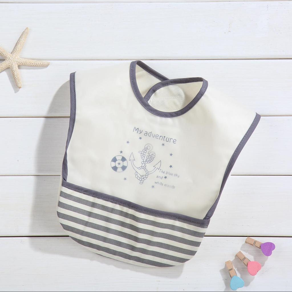 Waterproof Baby Drool Bib with Pocket - Wash-Free Design