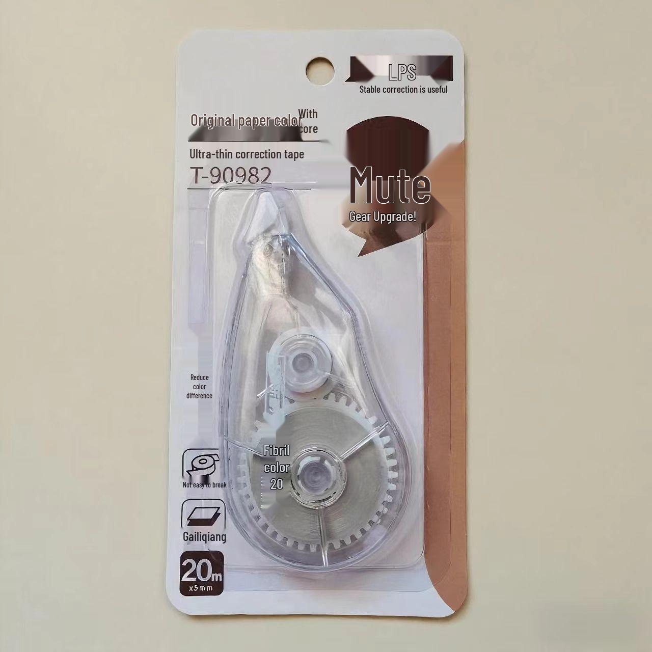 Lepusheng T90982 Ultra-thin Silent Correction Tape - Large Capacity, Simple Student Design, Paper Color Cover-up. 1 pack (20m)
