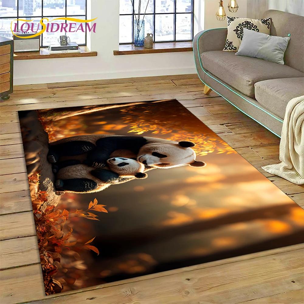 Cartoon Cute Panda Dream Animal 3D Rug Carpet for Living Room Bedroom Decor,Floor Mat Non-slip Decoration for Sofa Doormat Gift