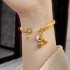 Golden Jiyan Bracelet High Temperature Burnt Blue Enamel New Chinese Style Temperament Open Bracelet High Value Girlfriend Gift