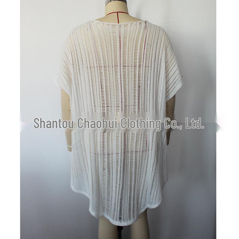 Summer Lace-Up Knit Beach Cover-Up