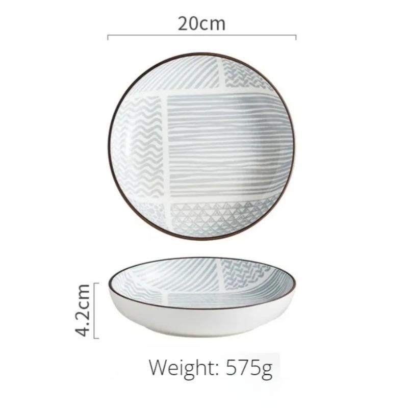 Creative Japanese Ceramic Plate Household Turnip Plate Deep Plates Shallow Plate Turnip Dish Restaurant Hotel Tableware Cooking