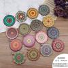 Bohemian vacation style wooden earrings retro personality exaggerated print earrings femininity long earrings